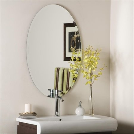 DECOR WONDERLAND Decor Wonderland SSM2436 Helmer Oval Bevel Frameless Wall Mirror SSM2436